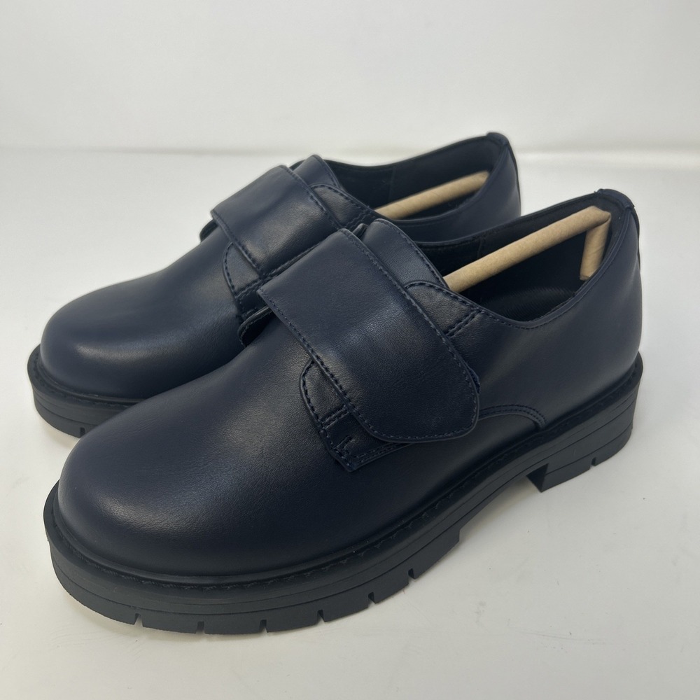 Dream Pairs Kids Dress Loafers Size 1 US‎ Navy Blue Uniform Shoes with Strap